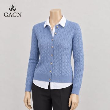 كارديجان نسائي بتصميم كابل محبوك من ماركة GAGN 