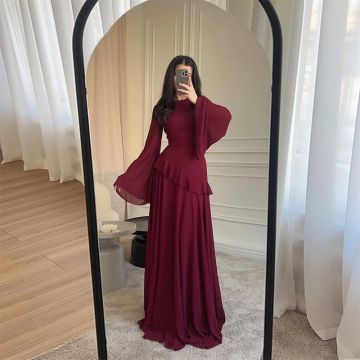 فستان نسائي طويل الأكمام 