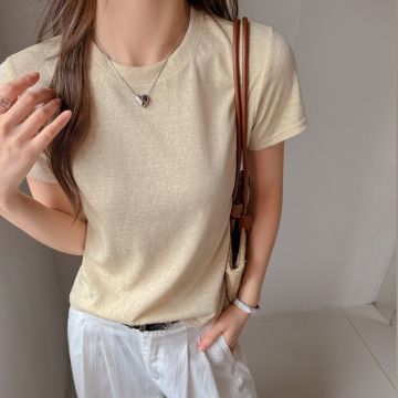 تيشيرت Rich Color كاجوال بقصة عادية وأكمام قصيرة