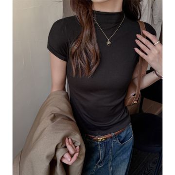تيشيرت Purple Pistil نسائي ضيق بياقة نصف عالية